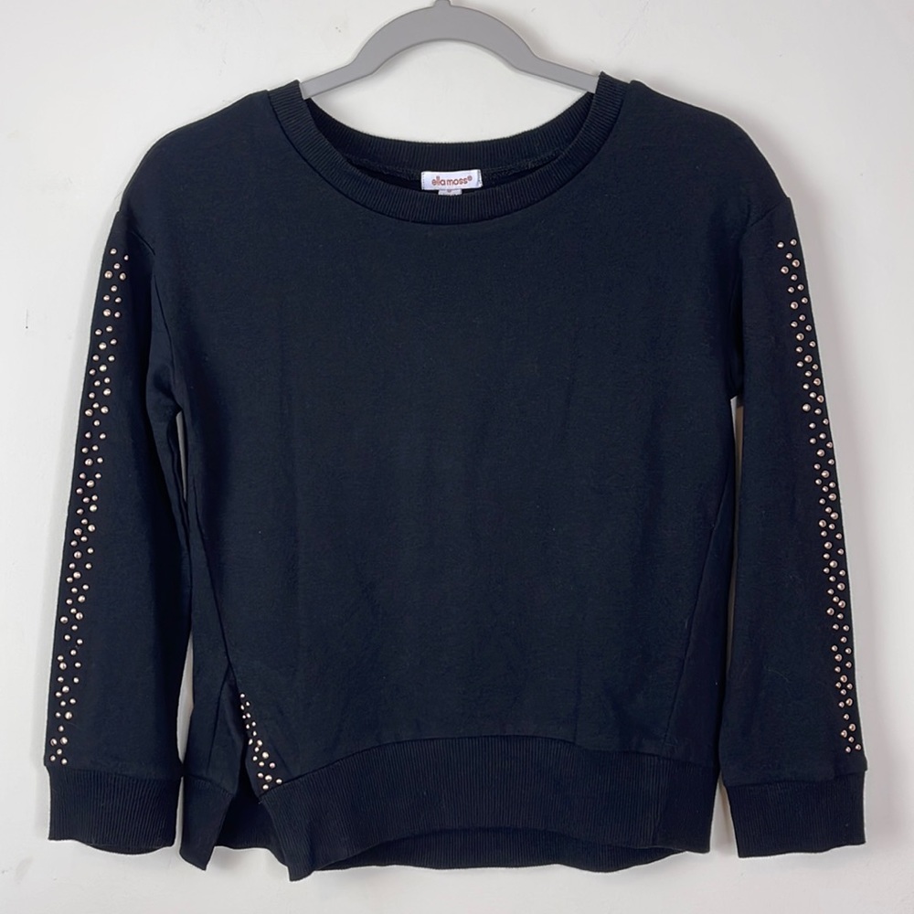 Ella Moss Girl Rose Gold Studded Trim Sweatshirt NWT SIZE 12